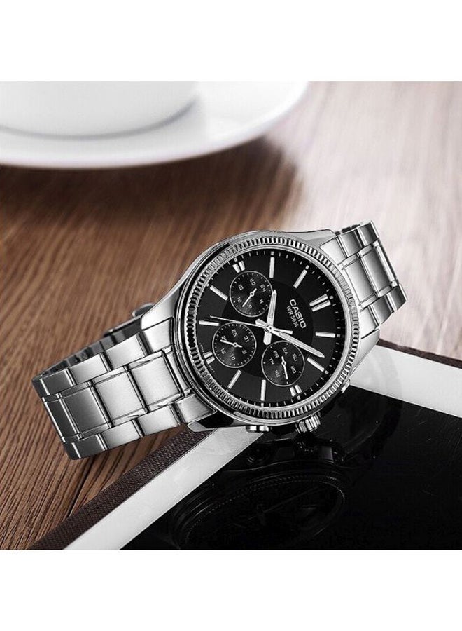 CASIO - Men's Water Resistant Chronograph Watch MTP-1375D-1A - 42 mm - Silver - Image 1