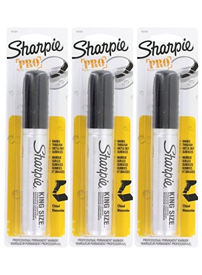 Sharpie 3-Piece Pro Professional Permanent Marker Set White/Black 