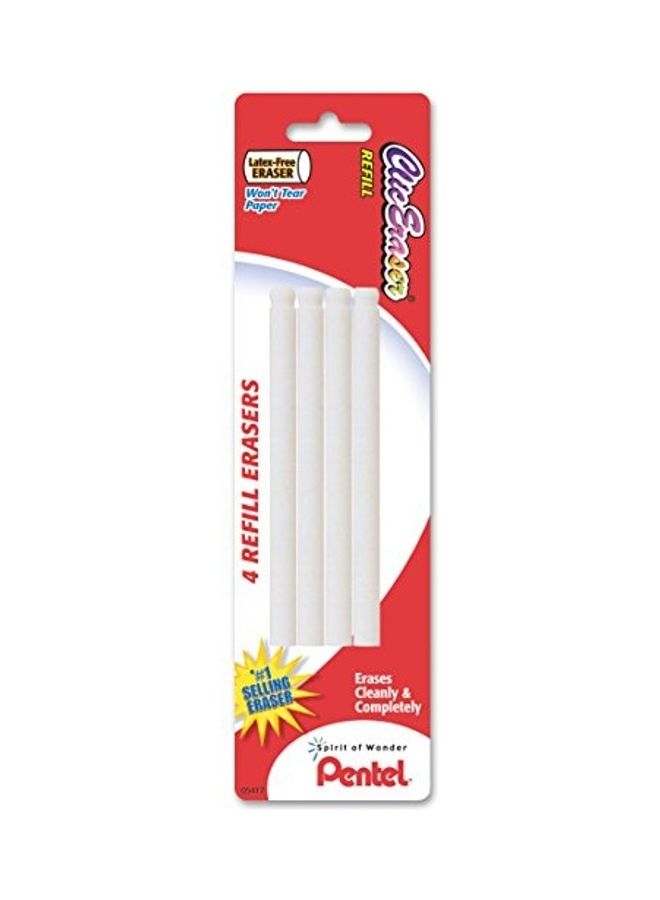 Pack Of 4 Refill Eraser Set White