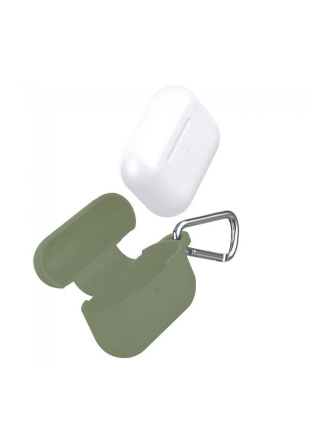 MARGOUN - Silicone Case With Carabiner For Apple AirPods Pro Green - Image 1