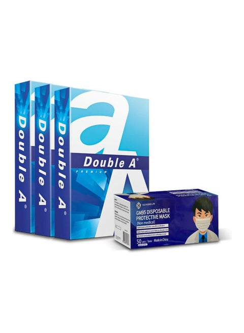 3-Piece A4 Photo Copy Paper With Free Face Mask
