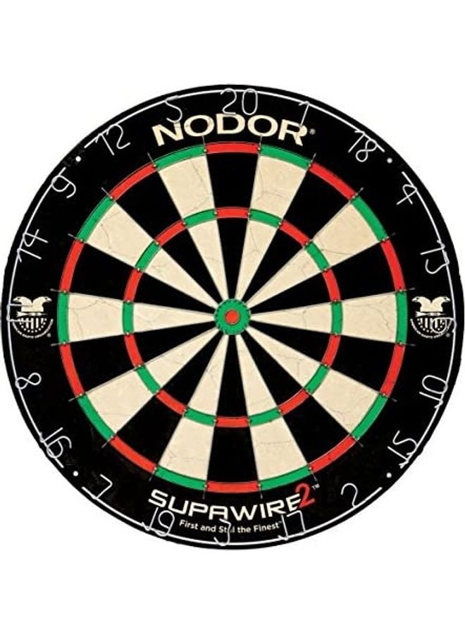 Nodor Supawire 2 Regulation-Size Bristle Dartboard with Moveable Number Ring and Hanging Kit - Image 1