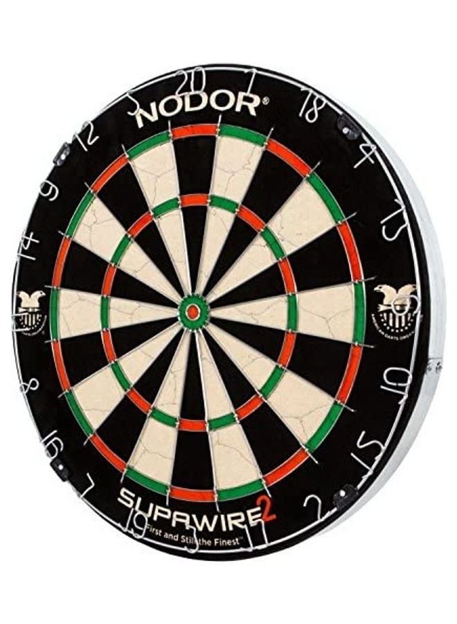 Nodor Supawire 2 Regulation-Size Bristle Dartboard with Moveable Number Ring and Hanging Kit - Image 2