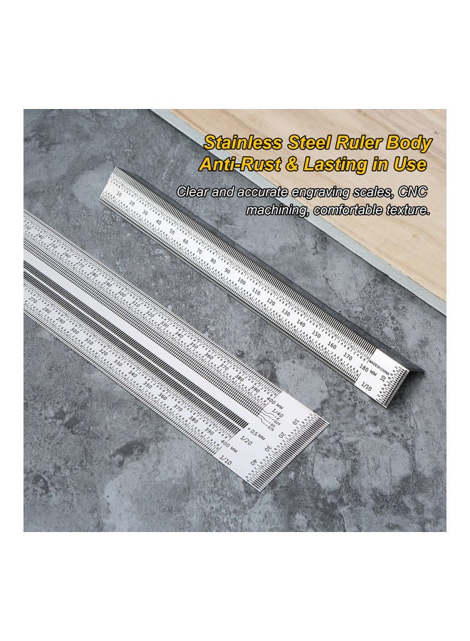 Stainless Steel Marking Line Ruler T-shaped White  - Image 2