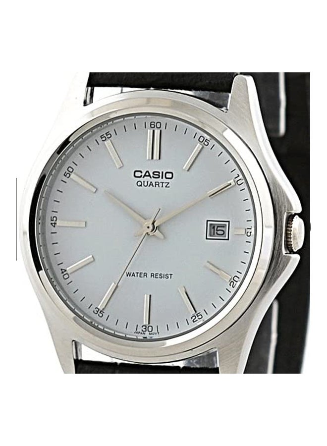 CASIO - Men's Leather Analog Wrist Watch MTP1183E7ADF - 40 mm - Black - Image 1