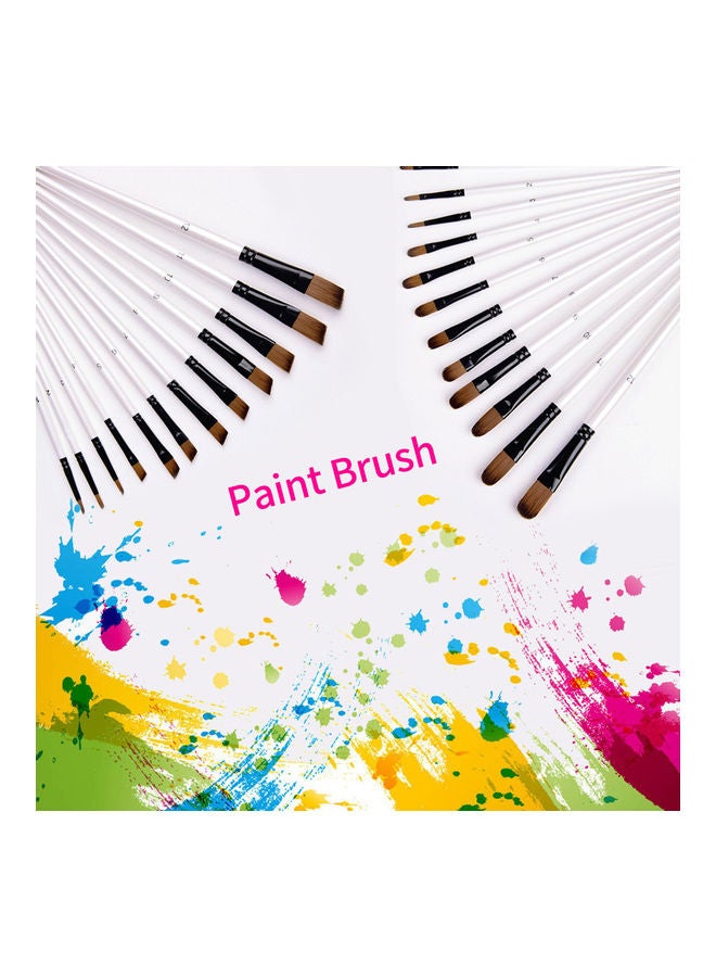 Generic 12-Piece Filbert Nylon Hair Paintbrush Set Multicolour  - Image 2