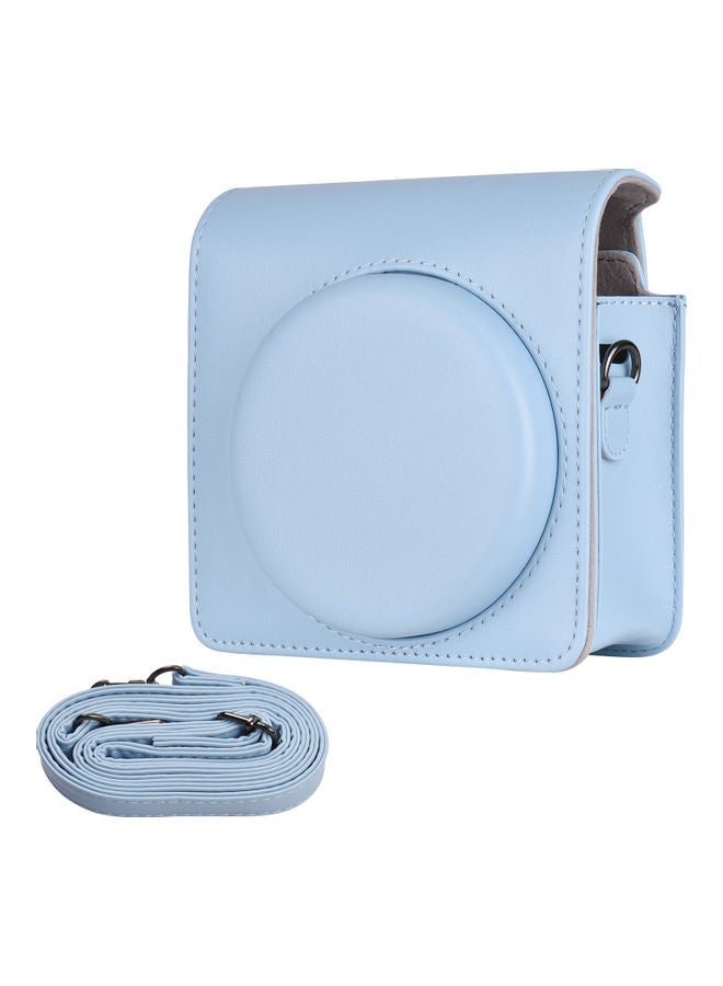 Portable Instant Camera Case Carry Bag with Shoulder Strap Blue  - Image 1
