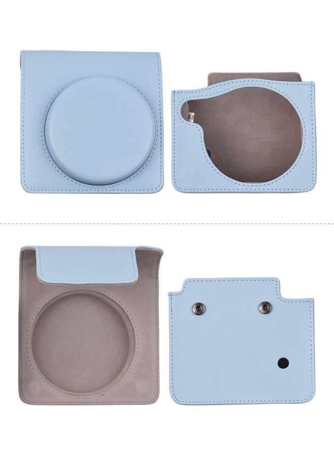 Portable Instant Camera Case Carry Bag with Shoulder Strap Blue  - Image 2