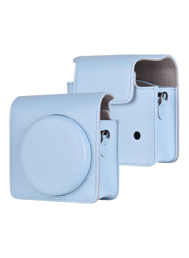 Portable Instant Camera Case Carry Bag with Shoulder Strap Blue  - Image 3