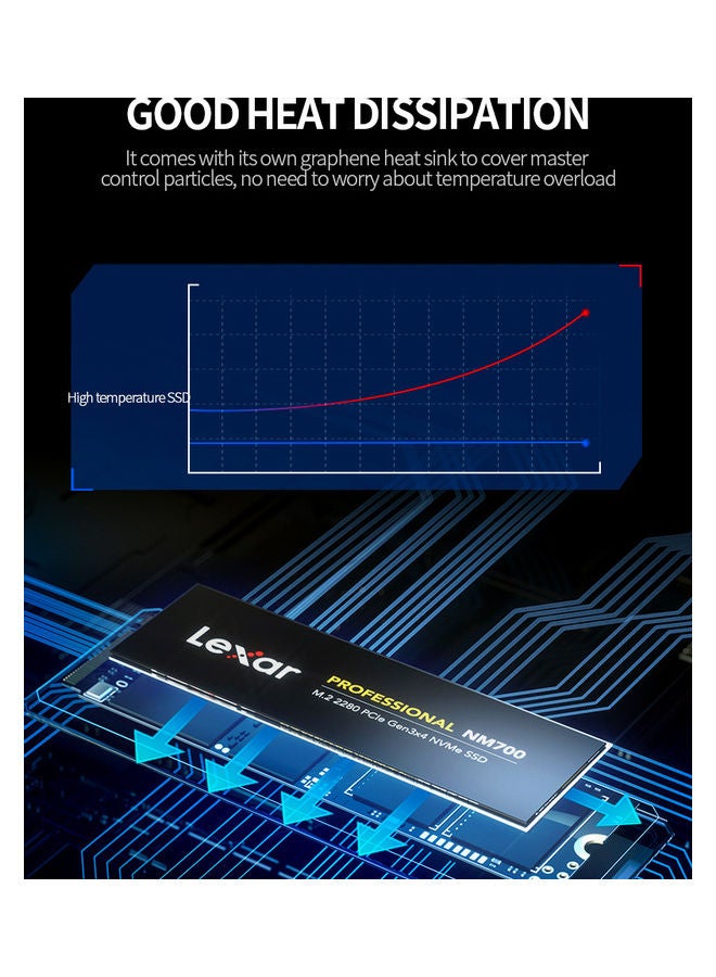 ليكسار - محرك أقراص SSD احترافي NM700 بمنفذ PCIe NVMe أسود/ أصفر/ أبيض - Image 1