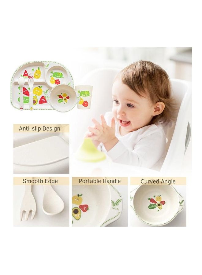 طقم أدوات مائدة للأطفال بتصميم خضراوات مكوّن من 5 قطع. - Image 4