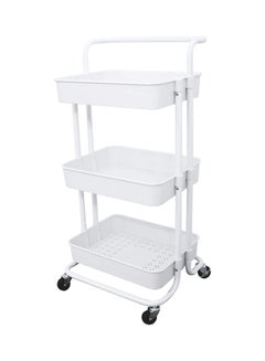 DBLEW 3-Tier Rolling Utility Cart White 85x45x35cm  - Image 1