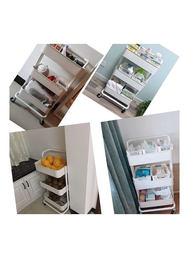 دي بلو عربة متعددة الاستخدامات من 3 طبقات ومزودة بعجلات أبيض 85x45x35سم - Image 5