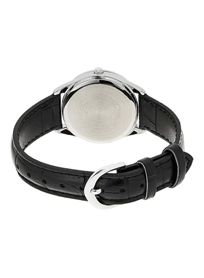 CASIO Women's Water Resistant Leather Analog Watch LTP-V005L-1B - 28 mm - Black - Image 2