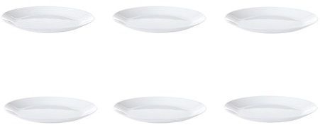 French Tempered Glass Plates Set Of 6 White 25cm - Image 2