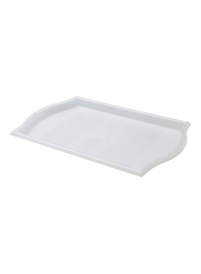 صينية سمولا شفافة . أبيض 52X35سم