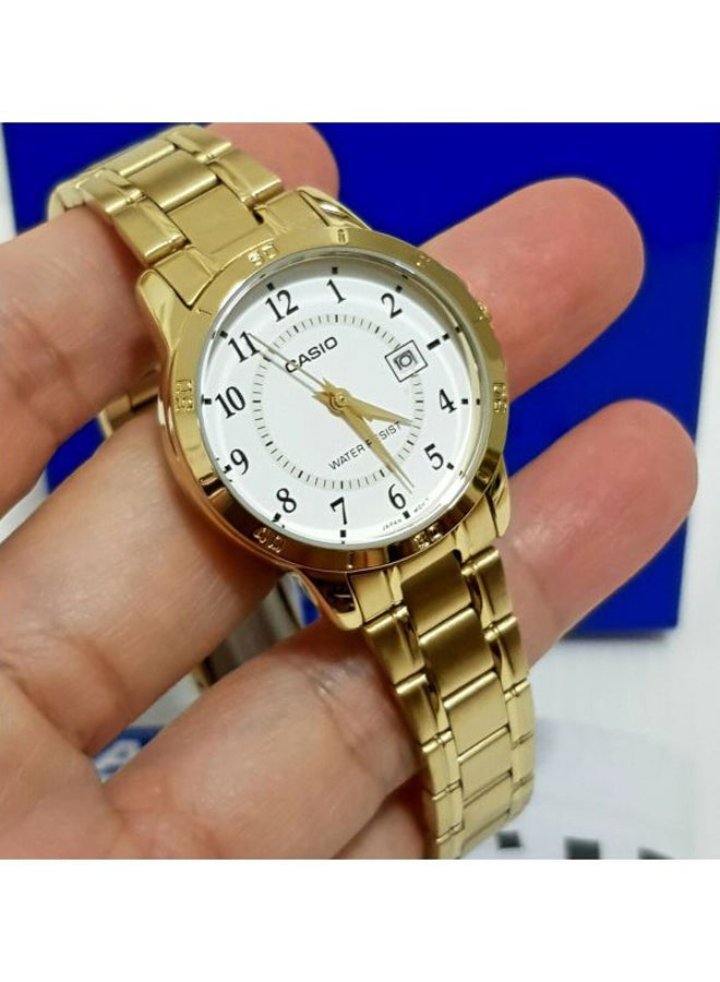 2-Piece Stainless Steel Analog Watch Set MTP/LTP-V004G-7B