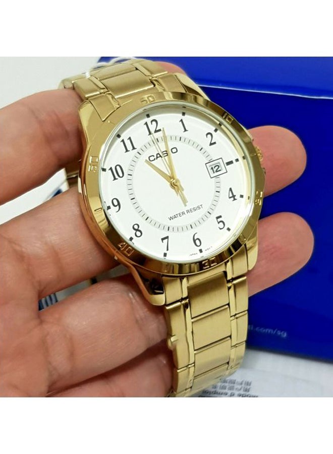 2-Piece Stainless Steel Analog Watch Set MTP/LTP-V004G-7B