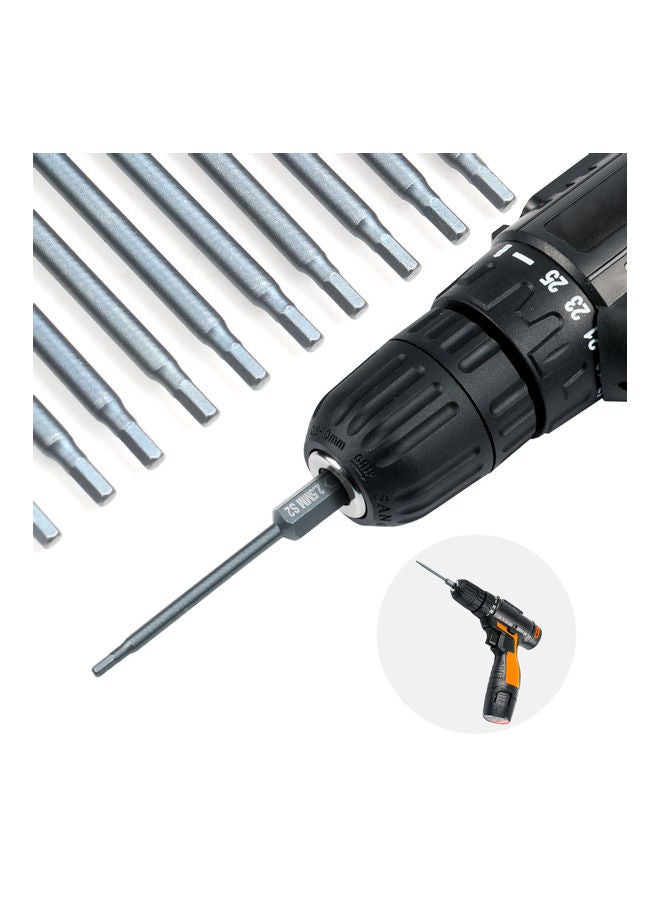 10-Piece Hex Shank Magnetic Screwdriver Bit Set Grey  - Image 5