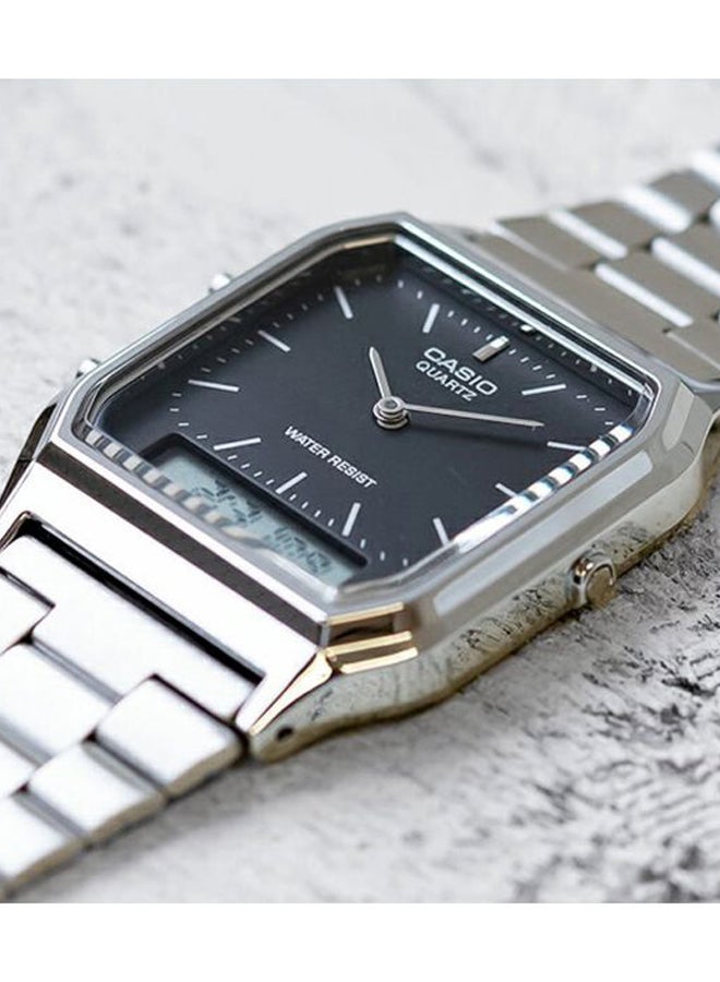 CASIO Men's Stainless Steel Analog Digital Wrist Watch AQ-230A-1DMQ (CN) - 30 mm - Silver - Image 5