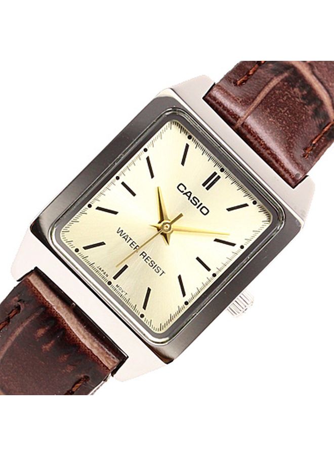 Women's Leather BAnd Analog Watch LTP-V007L-9E - 31 mm - Brown