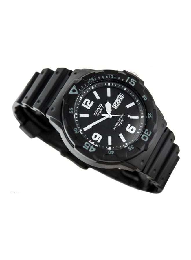 كاسيو ساعة يد بعقارب مقاومة للماء طراز MRW-200H-1B2VEF - 48 مم - أسود للرجال - Image 5