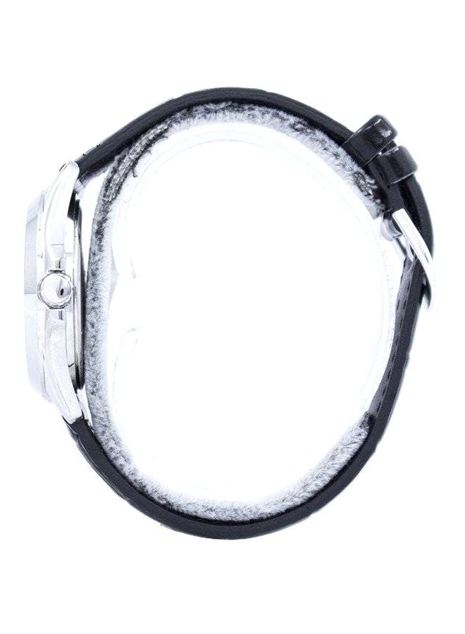 CASIO Men's Leather Analog Wrist Watch MTP-1370L-7AVDF - 40 mm - Black - Image 3