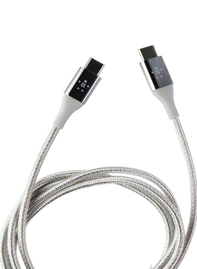 بيلكين كابل USB-C فاخر من نسيج الكيفلار فضي - Image 5
