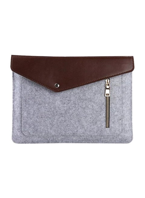 13-Inch Laptop Bag For Macbook Light Grey/Brown