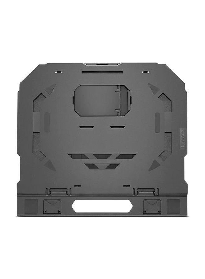 Lenovo - 2-In-1 Laptop Stand, Support for Laptops Up to 15", Ergonomic Design With 10 Adjustable Tilt Angles, Additional Cellphone Stand, Foldable to Flat Black - Image 1