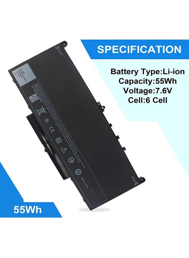 DELL - Replacement Laptop Battery For Dell Latitude E7270/E7470/1W2Y2/01W2Y2 Black - Image 1