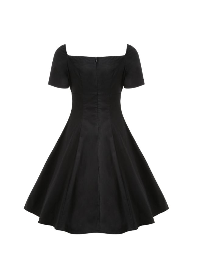 OUTAD Elegant Midi Dress Black/Red  - Image 2