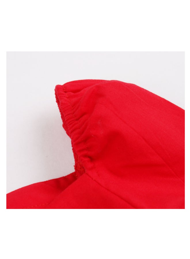 أوتاد فستان أنيق بأكتاف مكشوفة مزود برباط أحمر وأسود - Image 4