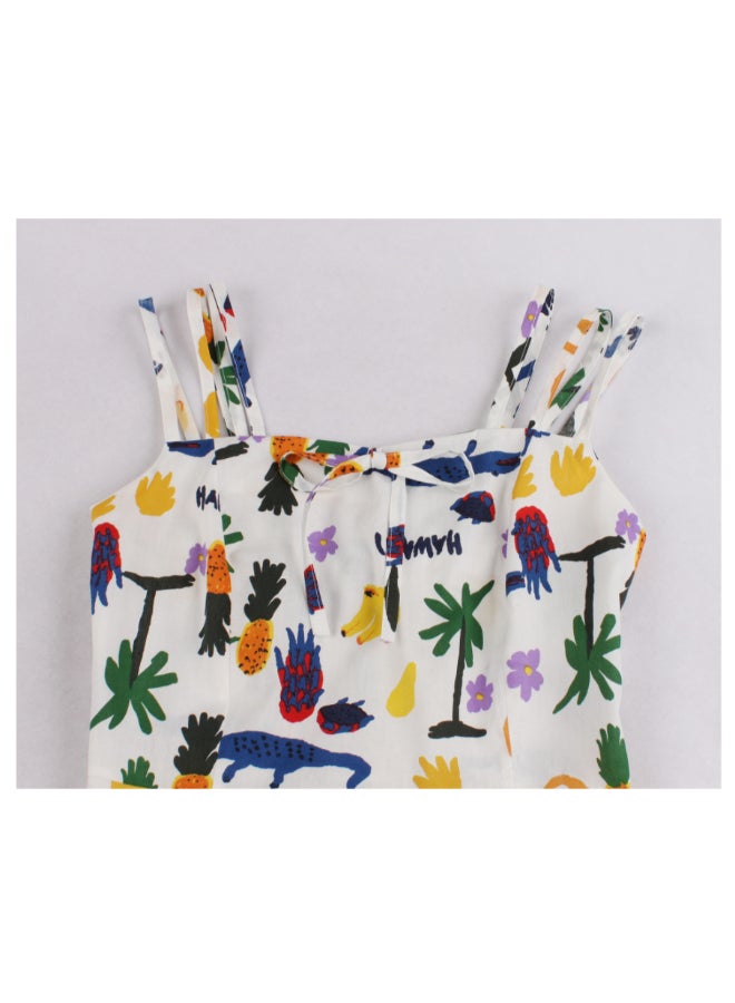 OUTAD - Fresh Suspender Vintage Dress Multicolour - Image 1