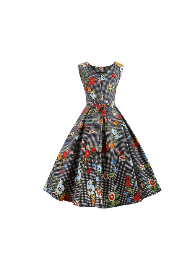 أوتاد فستان أنيق عصري بنقشة زهور متعدد الألوان - Image 3