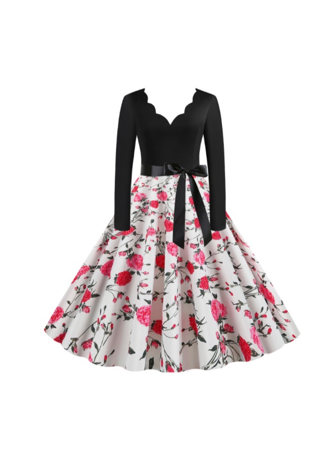 OUTAD Printed Elegant Dress Multicolour  - Image 1
