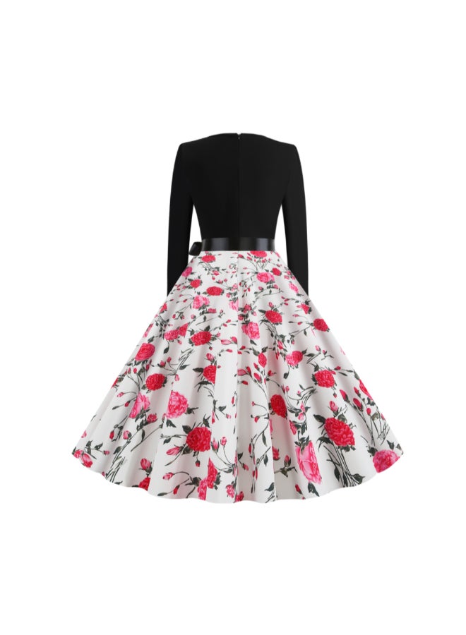 OUTAD Printed Elegant Dress Multicolour  - Image 3