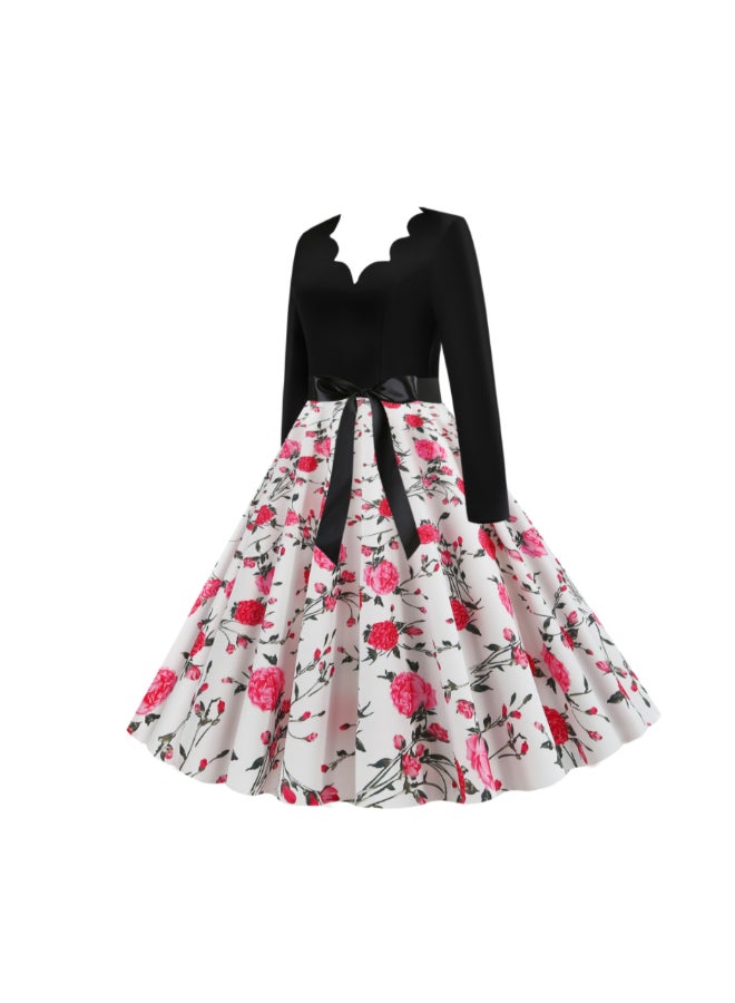 OUTAD Printed Elegant Dress Multicolour  - Image 2