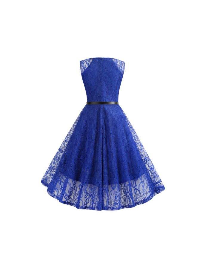 أوتاد فستان كاجوال أنيق متوسط الطول أزرق - Image 3