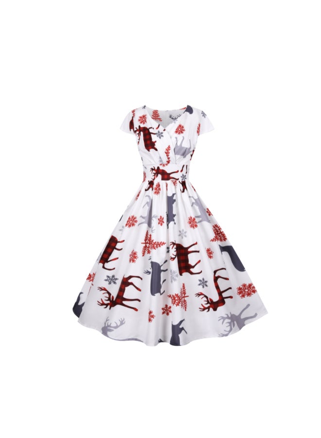 OUTAD Casual Printed Midi Dress Multicolour - Image 1