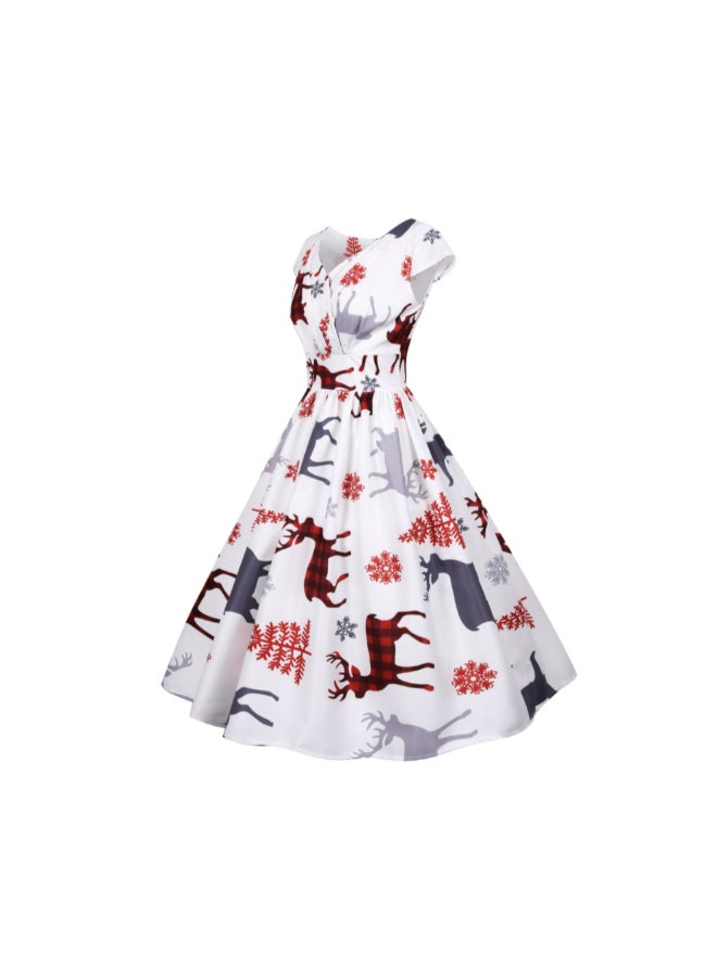 OUTAD Casual Printed Midi Dress Multicolour - Image 2