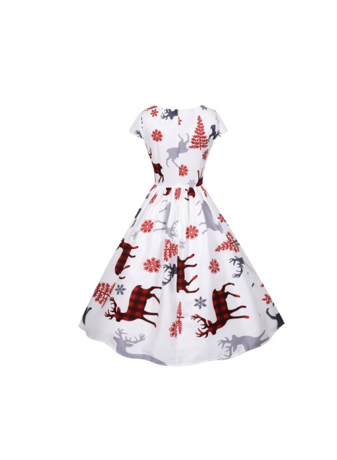 OUTAD Casual Printed Midi Dress Multicolour - Image 3