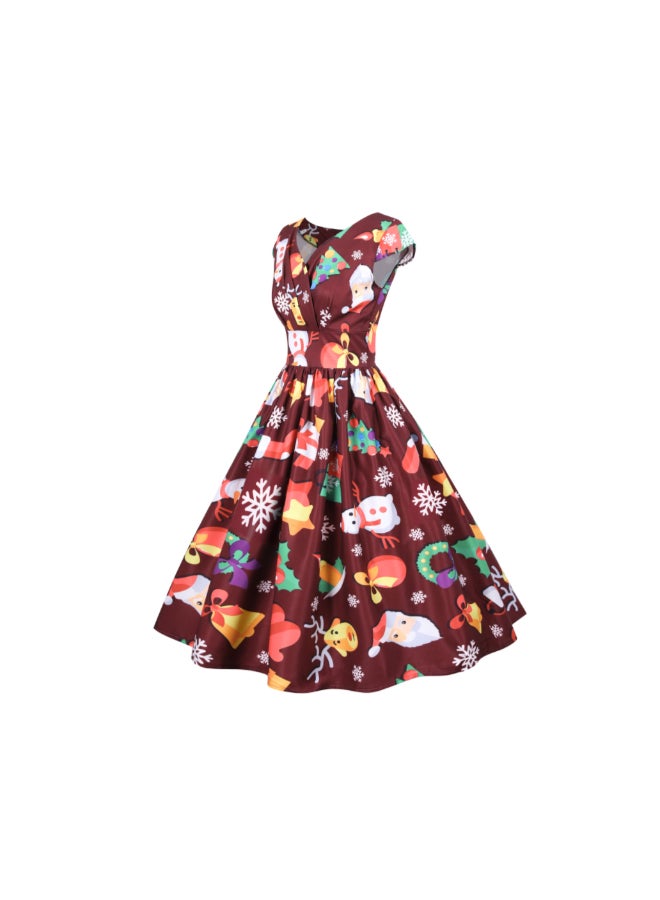 أوتاد فستان مطبوع ومتوسط الطول - Image 2