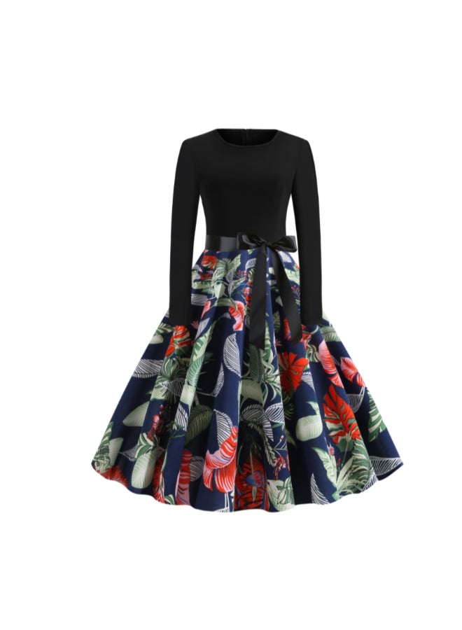 أوتاد فستان متوسط الطول أنيق ومطبوع - Image 1