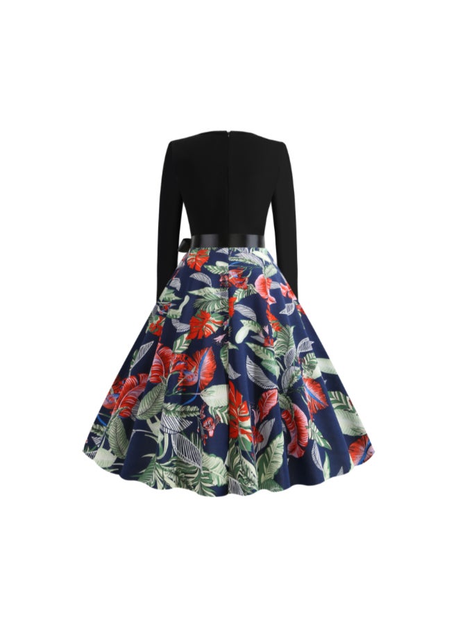 أوتاد فستان متوسط الطول أنيق ومطبوع - Image 2