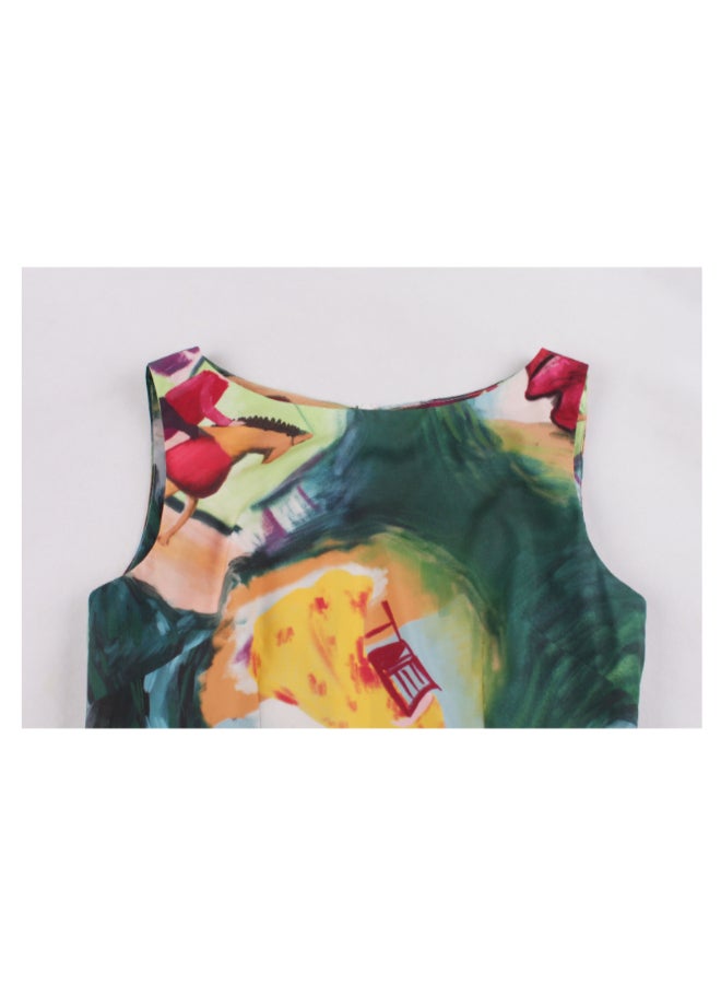 أوتاد فستان متوسط الطول أنيق ومطبوع - Image 3