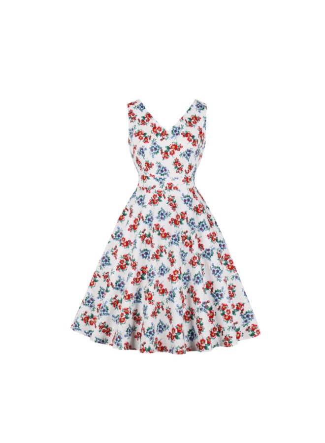 أوتاد فستان أنيق مزين بطبعة زهور - Image 1