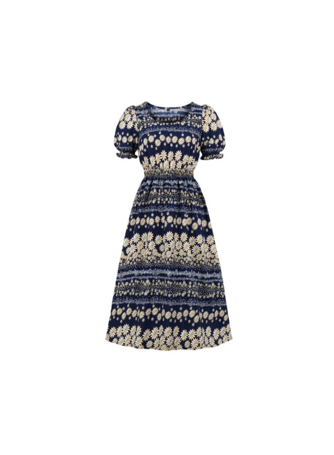 أوتاد فستان متوسط الطول أنيق ومطبوع - Image 1