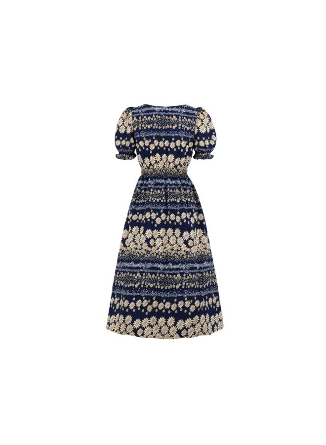 أوتاد فستان متوسط الطول أنيق ومطبوع - Image 2