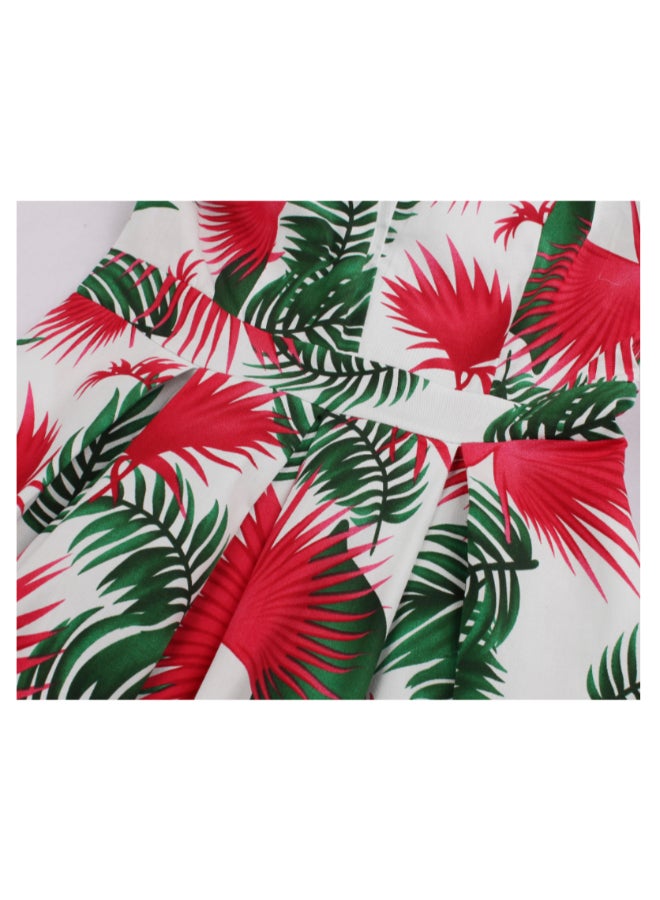 OUTAD Suspender Printed Elegant Dress Multicolour - Image 4